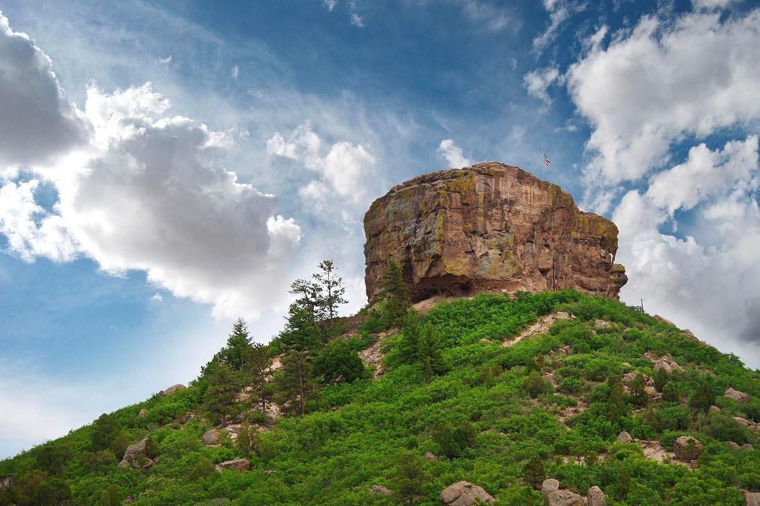 Iconic Castle Rock, Colo., named after the castle-like shape of the resistant conglomerate rock that overlooks the town. (Photo/ Ivana Starcevic)