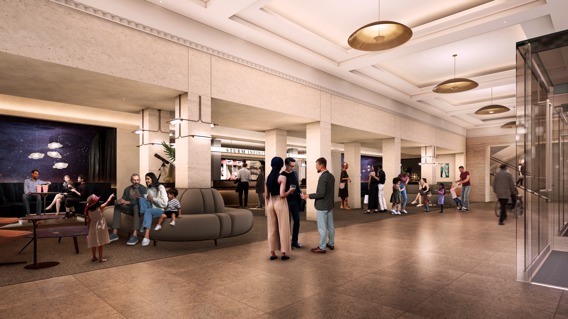 east plaza rendering inside of Museum