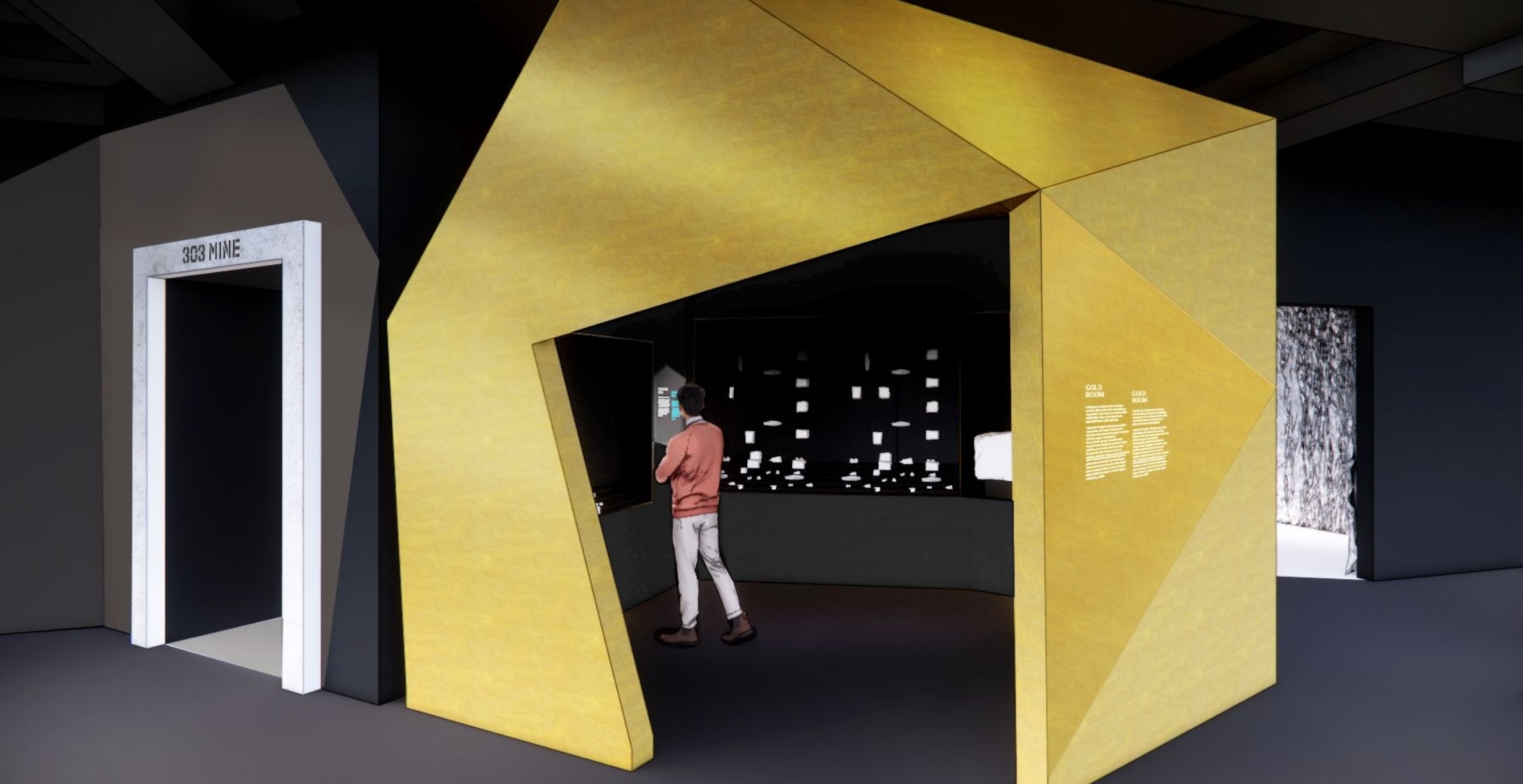Gold room inside exhibition