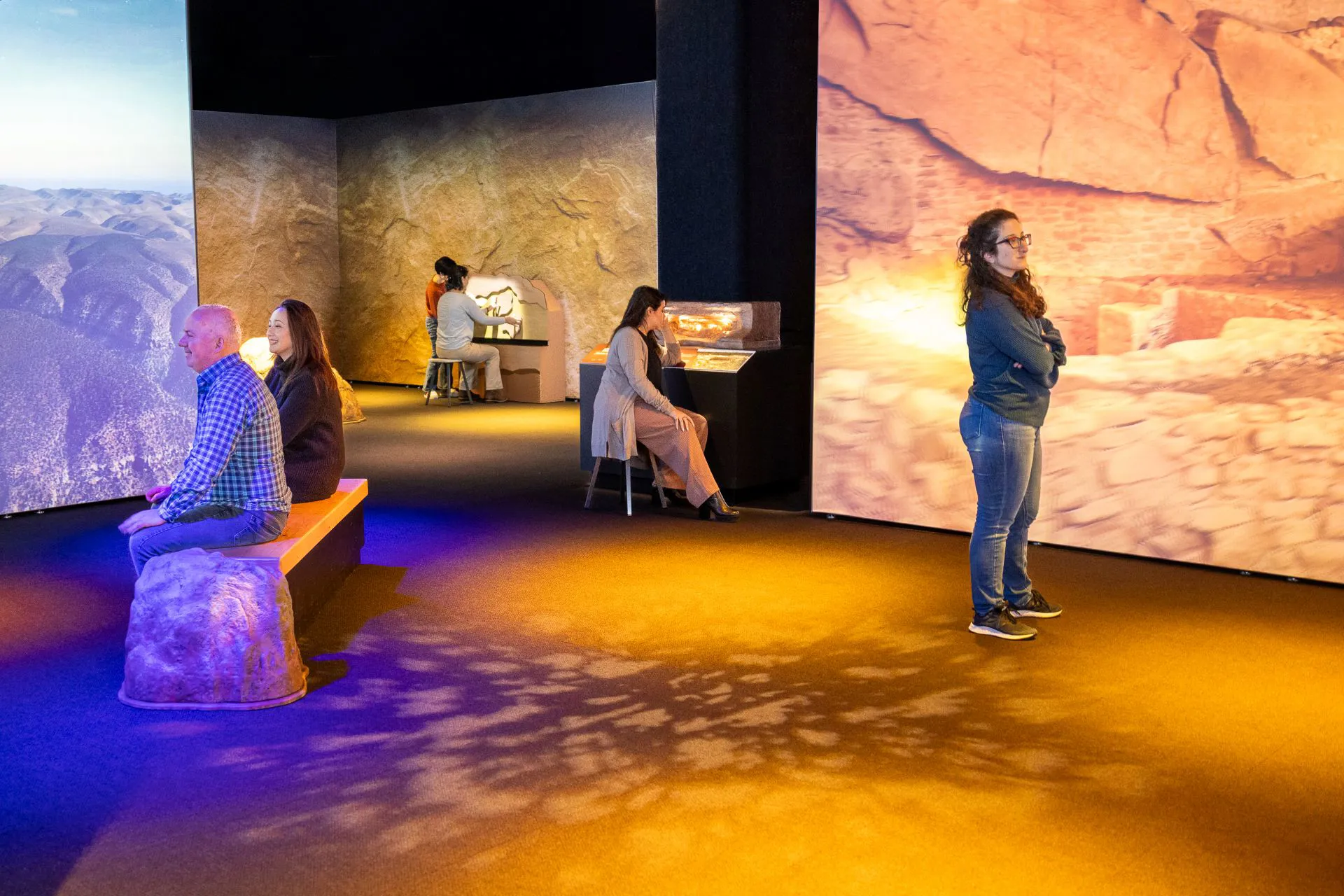 Guests looking at exhibits