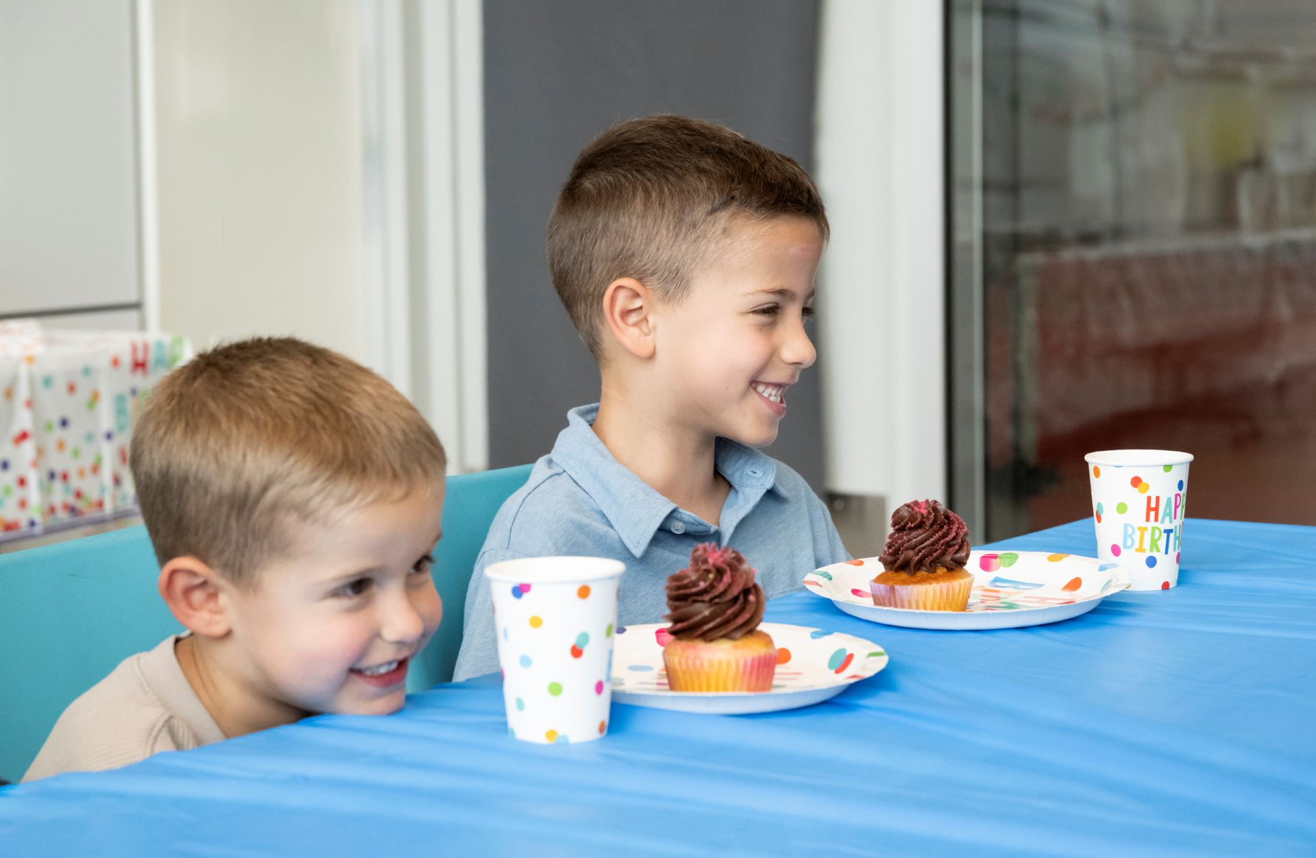 Child at birthday party