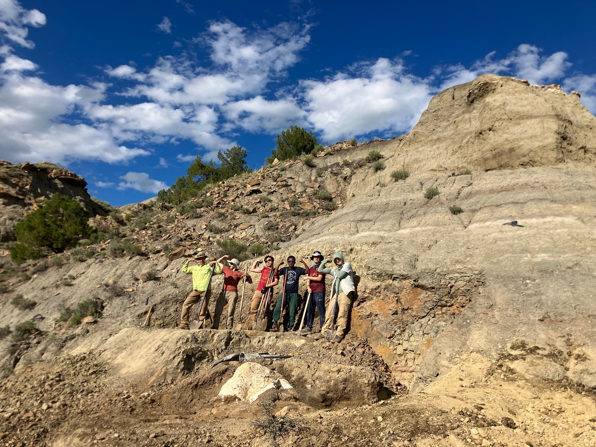 Museum interns at dig site