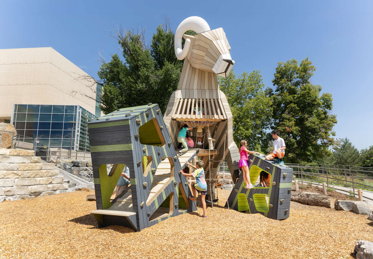 Kids playing at nature play