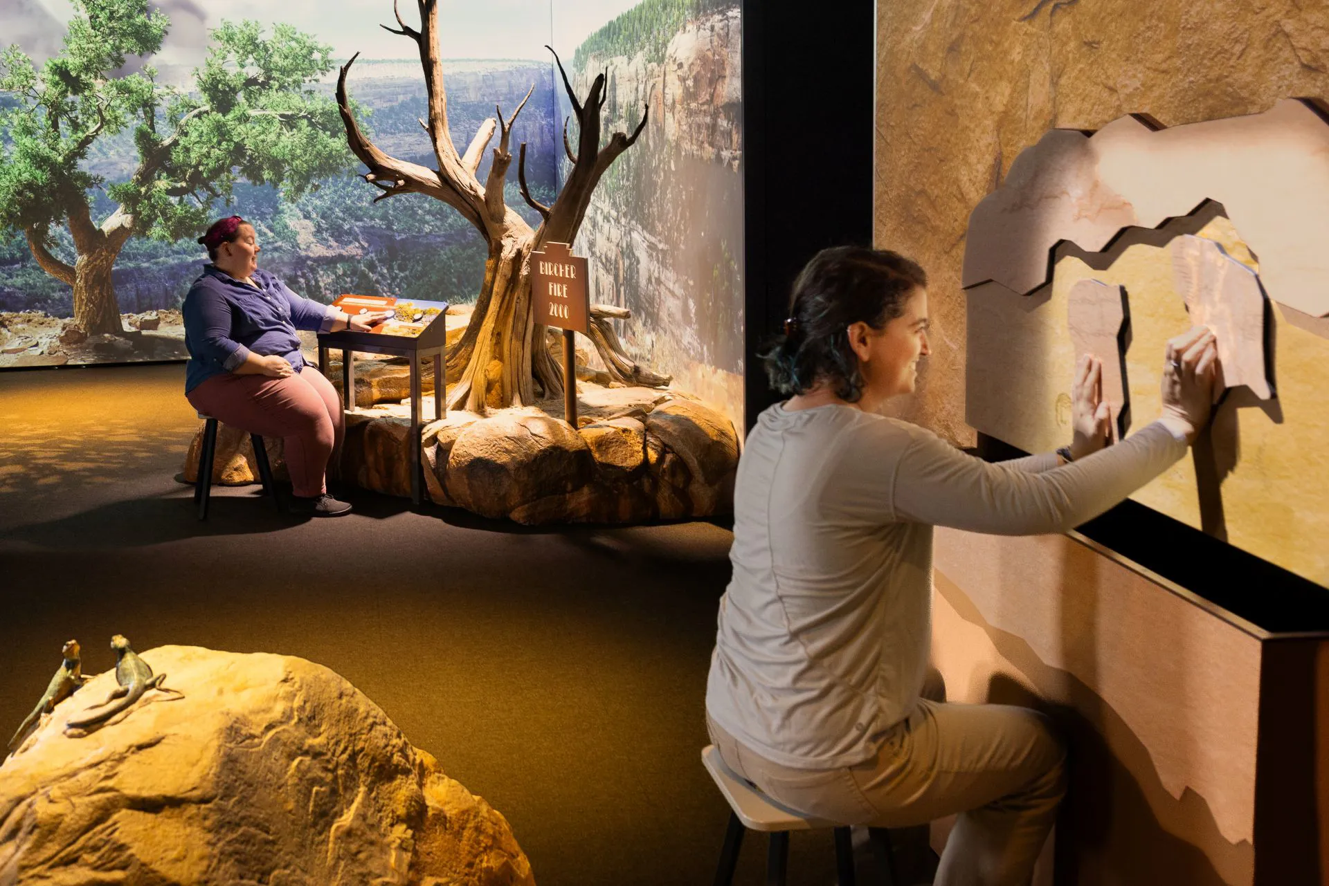Guests looking at exhibits