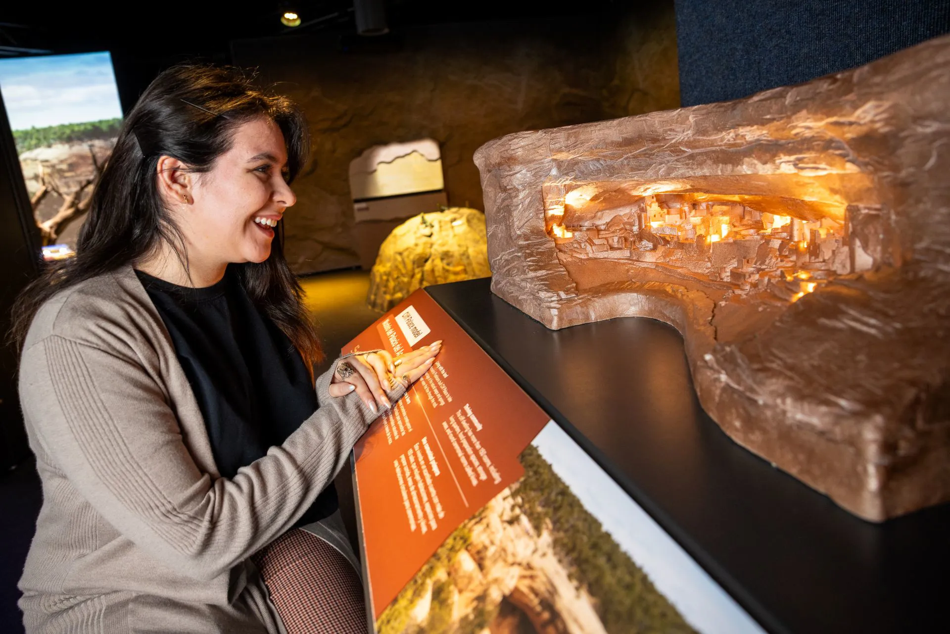 Guest looking at exhibit
